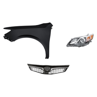 Replacement - 3-Piece Kit (Driver Side Headlight, Grille, Front Driver Side Fender) (Standard Line)