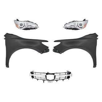 Replacement - 5-Piece Kit (Driver and Passenger Side Headlights, Grille, Driver and Passenger Side Fenders) (Standard Line)