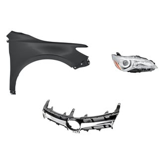 Replacement - 3-Piece Kit (Passenger Side Headlight, Grille, Front Passenger Side Fender) (CAPA Certified)