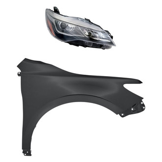 Replacement - 2-Piece Kit (Passenger Side Headlight, Front Passenger Side Fender) (CAPA Certified)