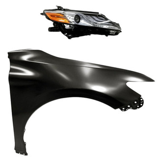 Replacement - 2-Piece Kit (Passenger Side Headlight, Front Passenger Side Fender) (CAPA Certified)
