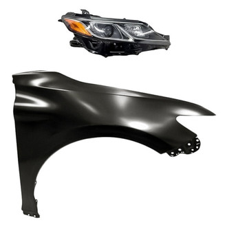 Replacement - 2-Piece Kit (Passenger Side Headlight, Front Passenger Side Fender) (CAPA Certified)