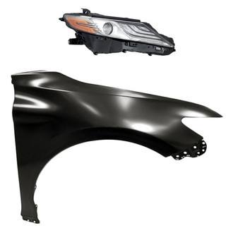 Replacement - 2-Piece Kit (Passenger Side Headlight, Front Passenger Side Fender) (CAPA Certified)