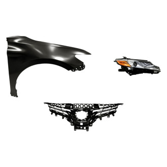 Replacement - 3-Piece Kit (Passenger Side Headlight, Grille, Front Passenger Side Fender) (Standard Line)