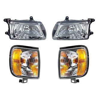 Replacement - 4-Piece Kit (Driver and Passenger Side Headlights, Driver and Passenger Side Turn Signal/Corner Lights) (Standard Line)