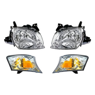 Replacement - 4-Piece Kit (Driver and Passenger Side Headlights, Driver and Passenger Side Turn Signal/Corner Lights) (Standard Line)