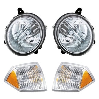 Replacement - 4-Piece Kit (Driver and Passenger Side Headlights, Driver and Passenger Side Turn Signal/Corner Lights) (Standard Line)