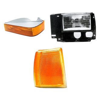 Replacement - 3-Piece Kit (Driver Side Headlight, Driver Side Turn Signal/Corner Light, Driver Side Turn Signal/Parking Light) (Standard Line)
