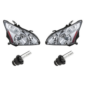 Replacement - 4-Piece Kit (Driver and Passenger Side Headlights, Bulbs) (Standard Line)