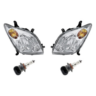 Replacement - 4-Piece Kit (Driver and Passenger Side Headlights, Bulbs) (Standard Line)