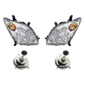 Replacement - 4-Piece Kit (Driver and Passenger Side Headlights, Bulbs) (Standard Line)