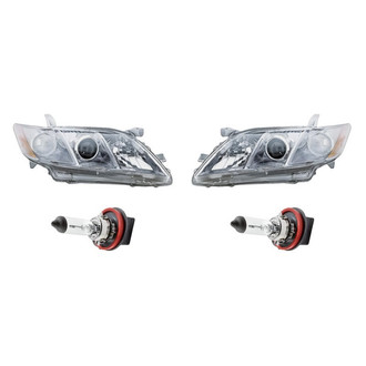 Replacement - 4-Piece Kit (Driver and Passenger Side Headlights, Bulbs) (Standard Line)
