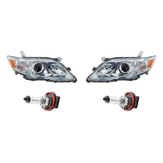 Replacement - 4-Piece Kit (Driver and Passenger Side Headlights, Bulbs) (Standard Line)