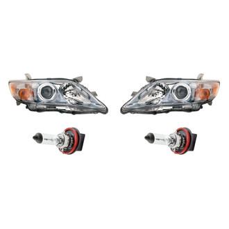Replacement - 4-Piece Kit (Driver and Passenger Side Headlights, Bulbs) (Standard Line)