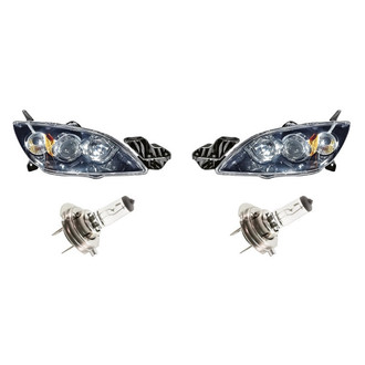 Replacement - 4-Piece Kit (Driver and Passenger Side Headlights, Bulbs) (Standard Line)