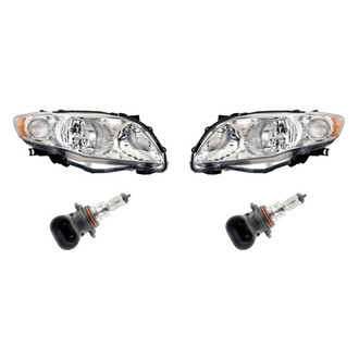 Replacement - 4-Piece Kit (Driver and Passenger Side Headlights, Bulbs) (Standard Line)