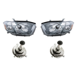 Replacement - 4-Piece Kit (Driver and Passenger Side Headlights, Bulbs) (Standard Line)