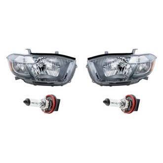 Replacement - 4-Piece Kit (Driver and Passenger Side Headlights, Bulbs) (Standard Line)