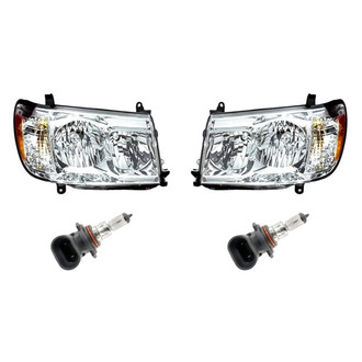 Replacement - 4-Piece Kit (Driver and Passenger Side Headlights, Bulbs) (Standard Line)