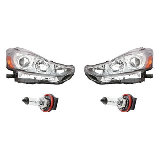 Replacement - 4-Piece Kit (Driver and Passenger Side Headlights, Bulbs) (Standard Line)