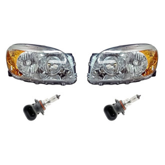 Replacement - 4-Piece Kit (Driver and Passenger Side Headlights, Bulbs) (Standard Line)