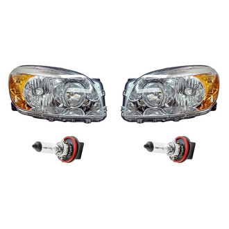Replacement - 4-Piece Kit (Driver and Passenger Side Headlights, Bulbs) (Standard Line)
