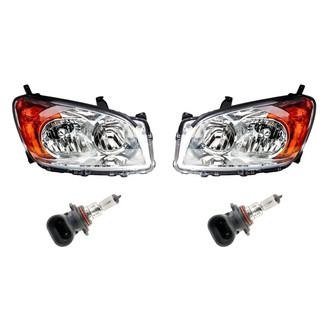 Replacement - 4-Piece Kit (Driver and Passenger Side Headlights, Bulbs) (Standard Line)