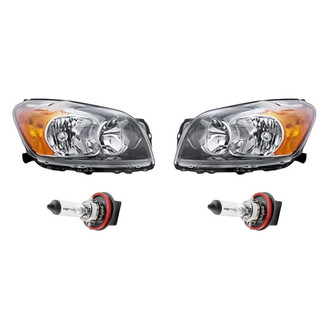 Replacement - 4-Piece Kit (Driver and Passenger Side Headlights, Bulbs) (Standard Line)
