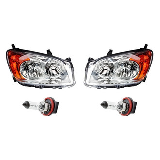 Replacement - 4-Piece Kit (Driver and Passenger Side Headlights, Bulbs) (Standard Line)