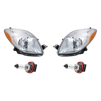 Replacement - 4-Piece Kit (Driver and Passenger Side Headlights, Bulbs) (Standard Line)