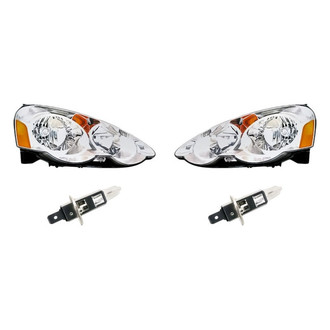 Replacement - 4-Piece Kit (Driver and Passenger Side Headlights, Bulbs) (Standard Line)