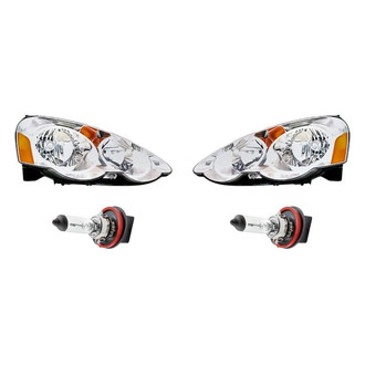 Replacement - 4-Piece Kit (Driver and Passenger Side Headlights, Bulbs) (Standard Line)