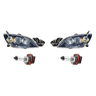 Replacement - 4-Piece Kit (Driver and Passenger Side Headlights, Bulbs) (Standard Line)