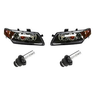 Replacement - 4-Piece Kit (Driver and Passenger Side Headlights, Bulbs) (Standard Line)