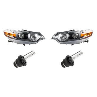 Replacement - 4-Piece Kit (Driver and Passenger Side Headlights, Bulbs) (Standard Line)