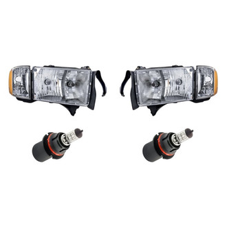 Replacement - 4-Piece Kit (Driver and Passenger Side Headlights, Bulbs) (Standard Line)