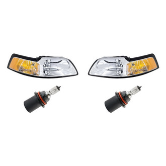 Replacement - 4-Piece Kit (Driver and Passenger Side Headlights, Bulbs) (Standard Line)