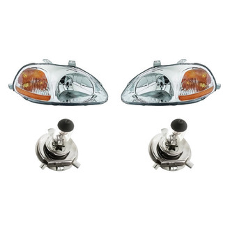 Replacement - 4-Piece Kit (Driver and Passenger Side Headlights, Bulbs) (Standard Line)