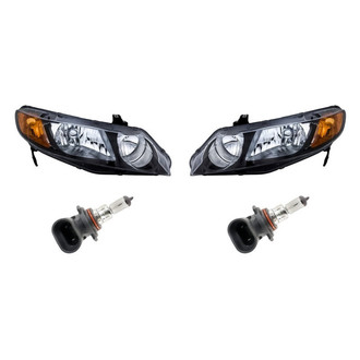 Replacement - 4-Piece Kit (Driver and Passenger Side Headlights, Bulbs) (Standard Line)