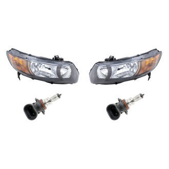 Replacement - 4-Piece Kit (Driver and Passenger Side Headlights, Bulbs) (Standard Line)