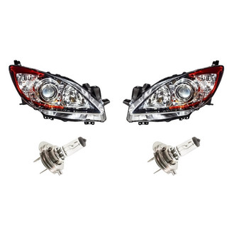 Replacement - 4-Piece Kit (Driver and Passenger Side Headlights, Bulbs) (Standard Line)