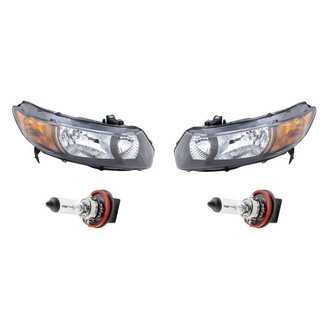 Replacement - 4-Piece Kit (Driver and Passenger Side Headlights, Bulbs) (Standard Line)