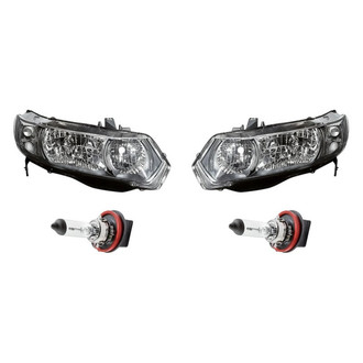 Replacement - 4-Piece Kit (Driver and Passenger Side Headlights, Bulbs) (Standard Line)