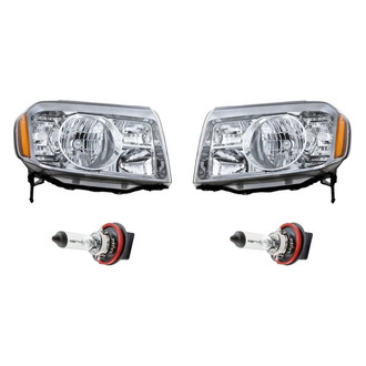 Replacement - 4-Piece Kit (Driver and Passenger Side Headlights, Bulbs) (Standard Line)