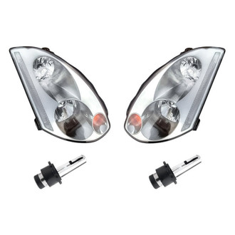 Replacement - 4-Piece Kit (Driver and Passenger Side Headlights, Bulbs) (Standard Line)