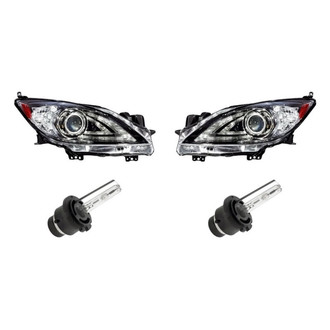 Replacement - 4-Piece Kit (Driver and Passenger Side Headlights, Bulbs) (Standard Line)