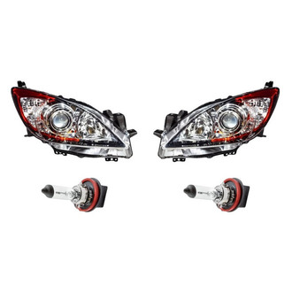 Replacement - 4-Piece Kit (Driver and Passenger Side Headlights, Bulbs) (Standard Line)