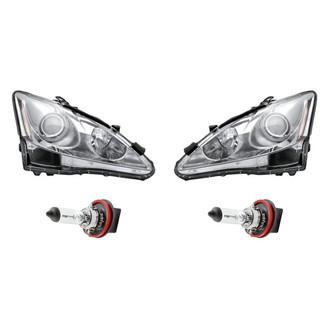 Replacement - 4-Piece Kit (Driver and Passenger Side Headlights, Bulbs) (Standard Line)