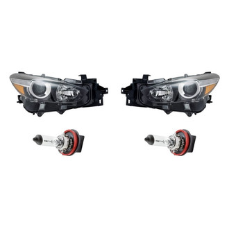Replacement - 4-Piece Kit (Driver and Passenger Side Headlights, Bulbs) (Standard Line)