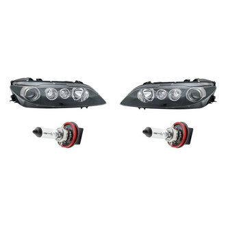 Replacement - 4-Piece Kit (Driver and Passenger Side Headlights, Bulbs) (Standard Line)